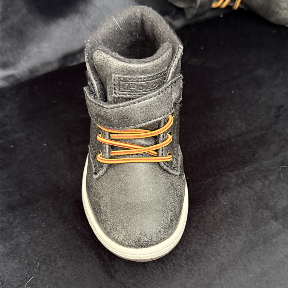 Ralph Lauren Kids Black and Orange High-Top Shoes